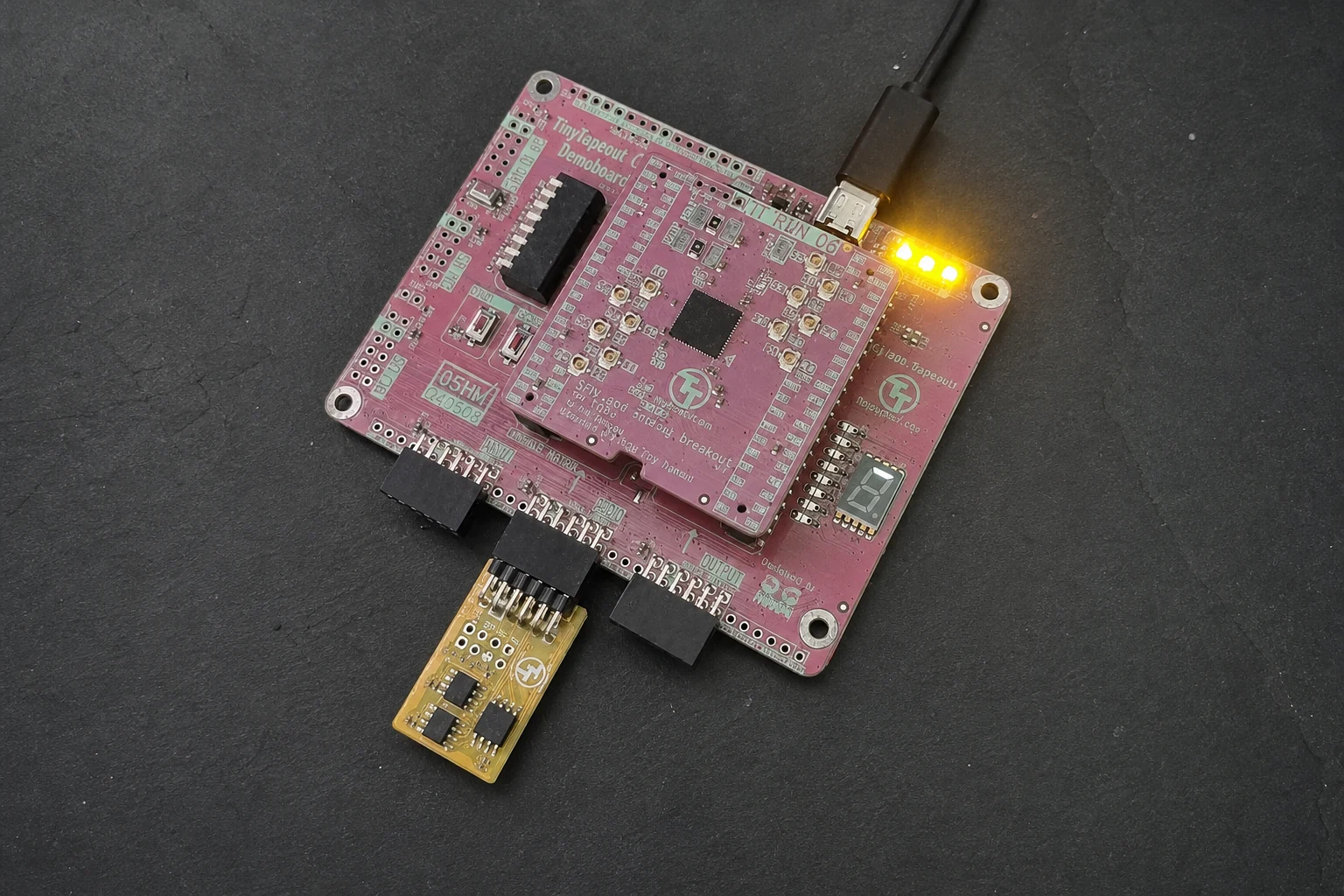 My JRB8 computer running on a Tiny Tapeout board